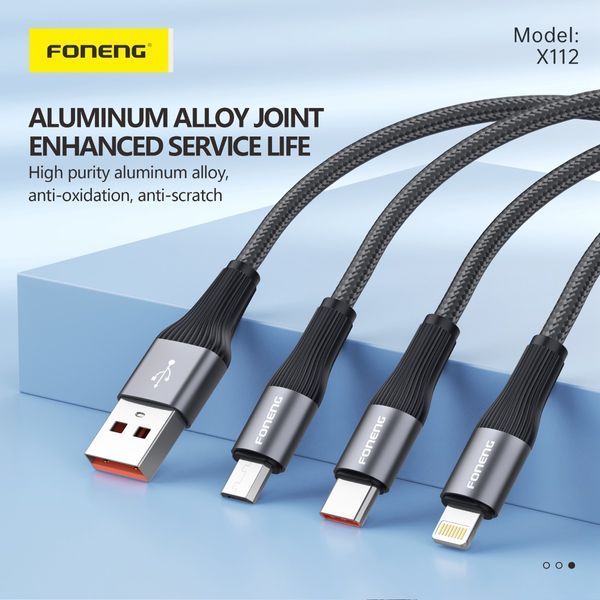 Кабель Foneng X112 USB-A &mdash; USB-C 3 А 1 м 84309 фото