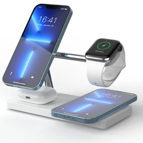 Док-станция QINETIQ T218 4 в 1 35 Вт для iPhone и Samsung