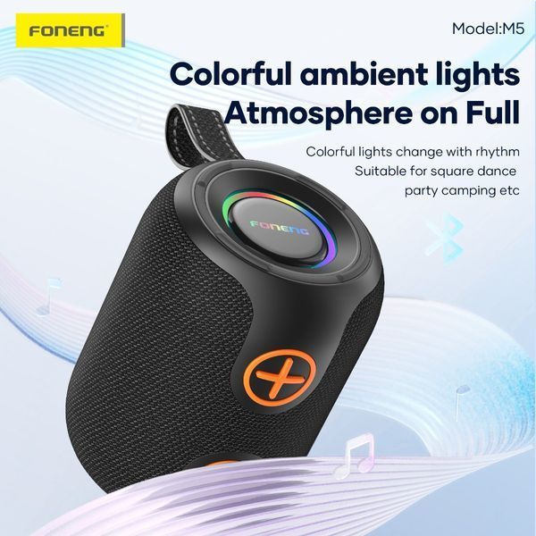 Bluetooth-колонка Foneng M5 8W 1200 mAh з підсвіткою і FM-радіо