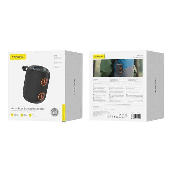 Bluetooth-колонка Foneng M5 8W 1200 mAh з підсвіткою і FM-радіо