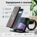 Зеркальная док-станция 4 в 1 QINETIQ Mirror clock 15W для Samsung S NOTE Fold Flip Galaxy Watch 3 10 Ultra с LED часами и термометром 23052 фото 13