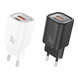 Зарядний адаптер Foneng EU71 GaN 30Вт &mdash; PD/QC, USB-A + Type-C, PPS, компактний блок живлення, Чорний