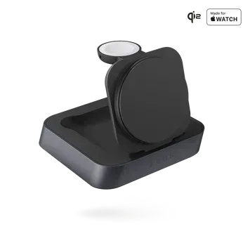 Qi2 беспроводная зарядка magsafe 2 в 1 20W Zens Nightstand Charger Pro 2 Wireless Black для Apple iPhone и Apple watch с зарядным блоком 20W премиум Qi certified & MFi certified ZEDC28B/00