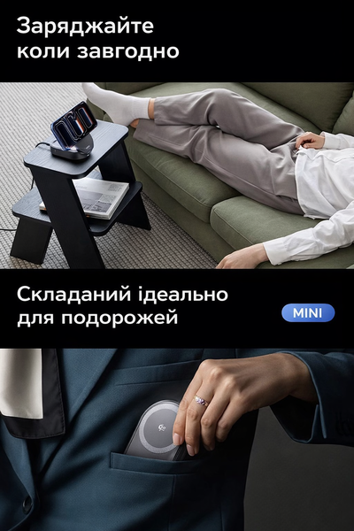 Беспроводная зарядная станция LISEN 25 Вт Qi 2.2 3 в 1 для iPhone 17-12 Pro Max Apple Watch и Samsung S26 YL222531 фото