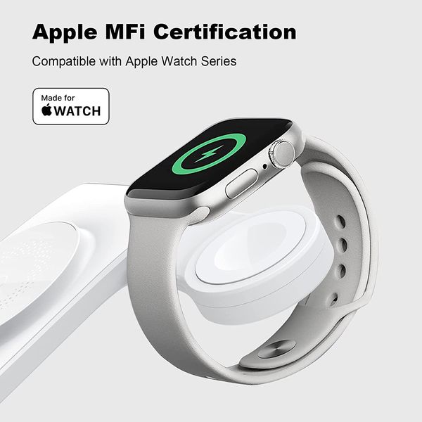 Складна бездротова док-станція 3 в 1 Nillkin MagSafe PowerTrio для Apple iPhone/iWatch 2-8/AirPods (Apple official MFi certification) 24010 фото