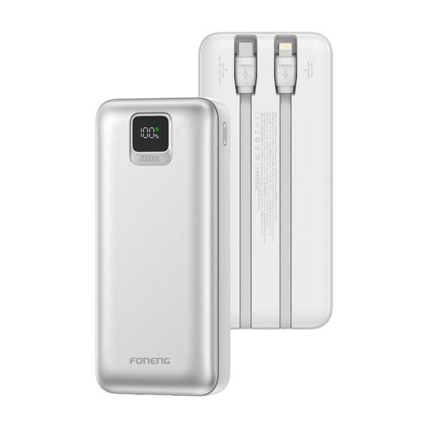 Повербанк Foneng PX135 20000 mAh со встроенными кабелями