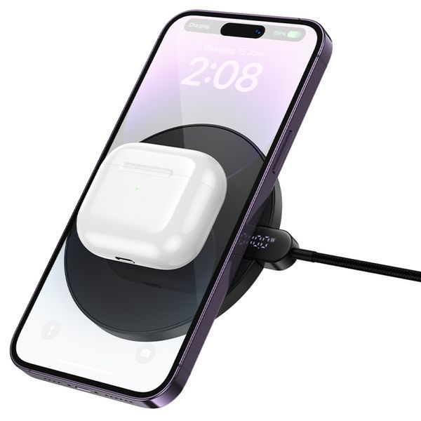 Бездротова зарядна станція 15W Apple Samsung швидка зарядка для iPhone 17 16 та Samsung S Note Fold універсальна для смартфонів 24001 фото