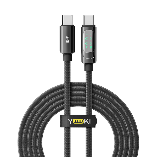 Кабель USB YOKI DISPLAY YK-DI88 Type-C to Type-C 100 Вт 2 м з LED-дисплеєм