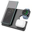 Док станція бездротової зарядки 3 в 1 QINETIQ QH-25 15W для смартфона Samsung Galaxy Watch Galaxy Buds універсально сумісна з смартфонами Samsung Galaxy Note Fold Flip S Series Watch Ultra годинником та навушниками