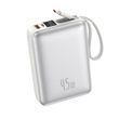 Повербанк Foneng PX138 20000mAh 45W универсальный со встроенным кабелем Type C и LCD дисплеем для быстрой зарядки для смартфона планшета ноутбука Samsung iPhone, Серебристый
