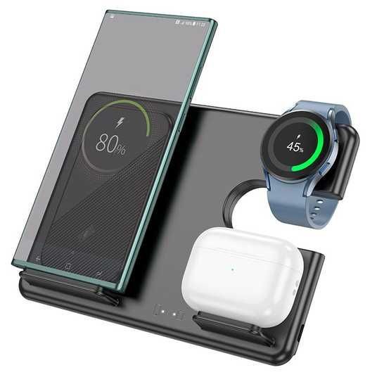 Купить – Док станция беспроводной зарядки 3 в 1 QINETIQ QH-25 15W