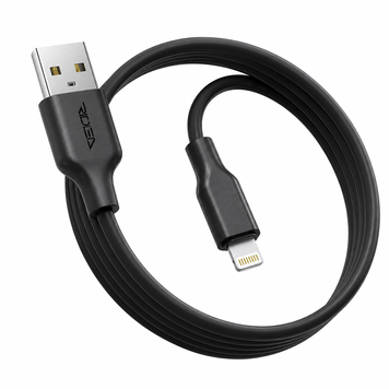Кабель USB Ridea RC-SI35 SiliconePro Lightning 3A, Чорний