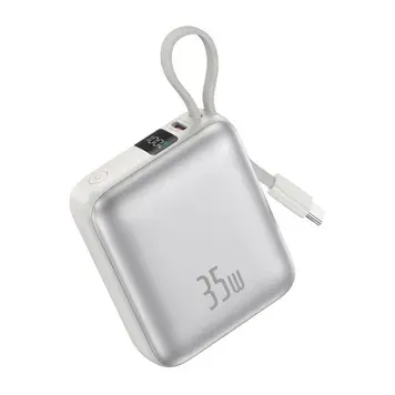 Повербанк Foneng PX137 10000 mAh 35W со встроенным кабелем Type-C и LCD-дисплеем