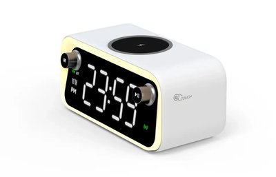 Розумний будильник 5 в 1 з бездротовою зарядкою, динаміком, нічником та FM-радіо, BT F1 15W 31140 фото