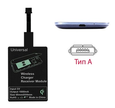 Qi Ресивер приемник для беспроводной зарядки телефонов на Android micro USB micro USB type A 60032 фото