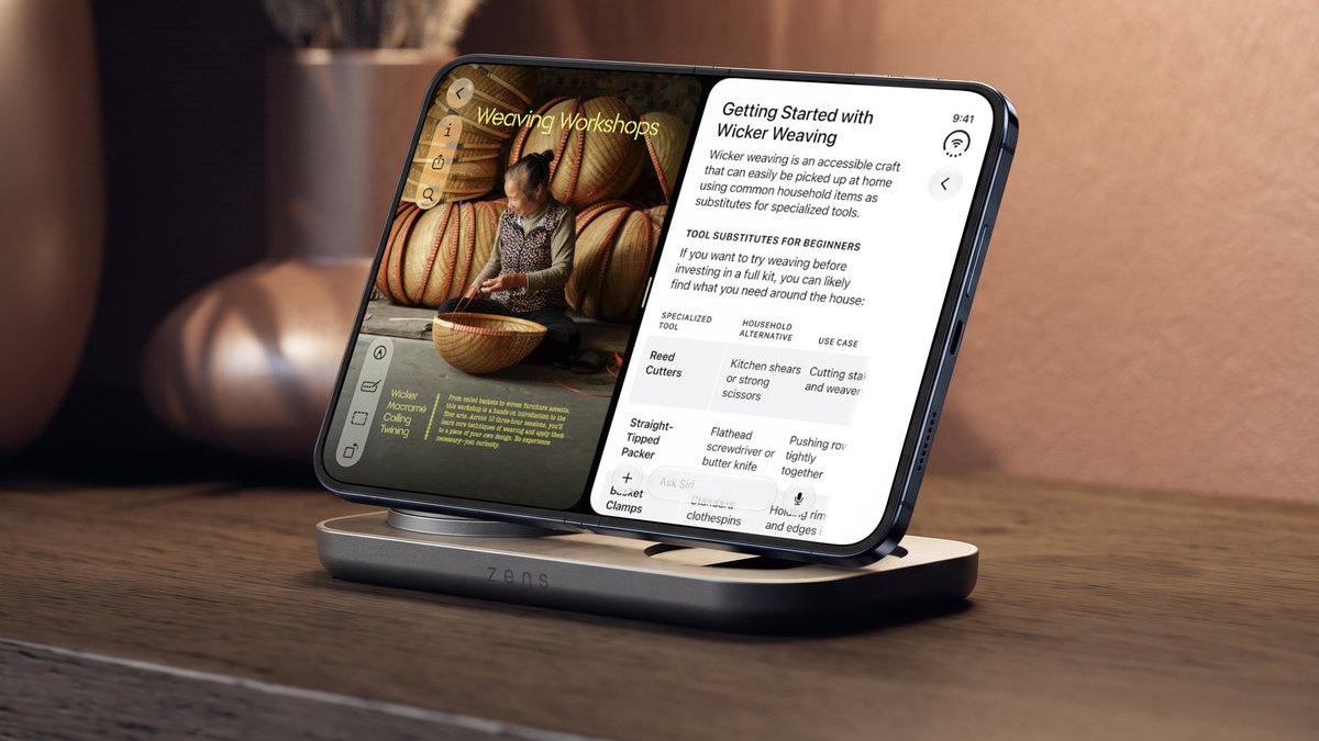 Складаний iPhone Duo на бездротовій зарядці Zens