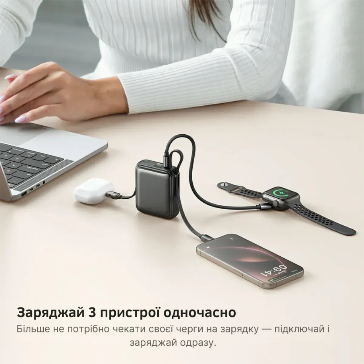 Повербанк Foneng PX115 10000mAh 22.5W с LED дисплеем и быстрой